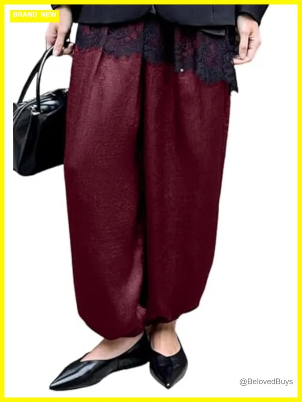 Satin Wide Leg Dress Pants Barrel Silky Casual Dressy Flowy High Waisted